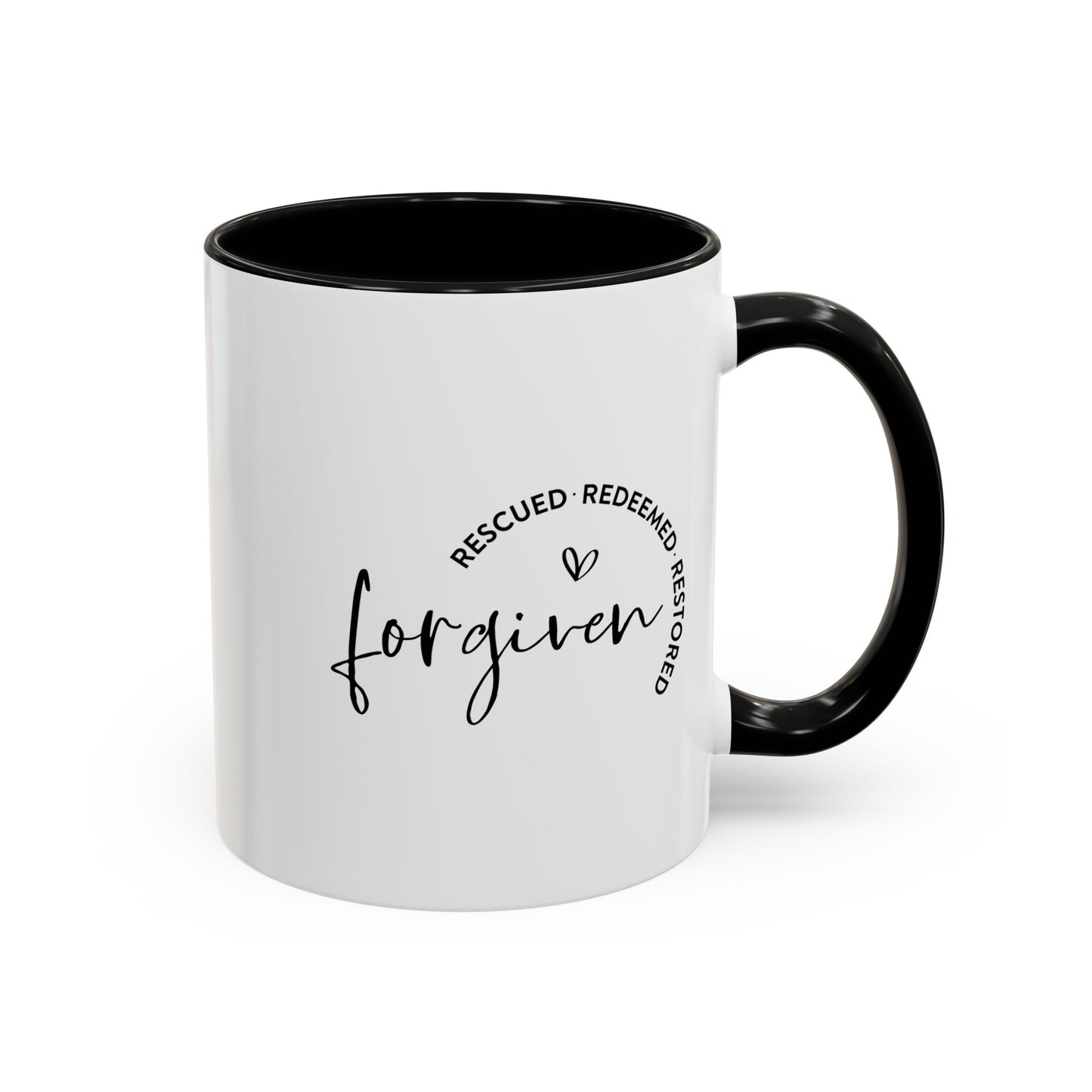 Forgiven, Rescued, Redeemed, Restored - Accent Coffee Mug