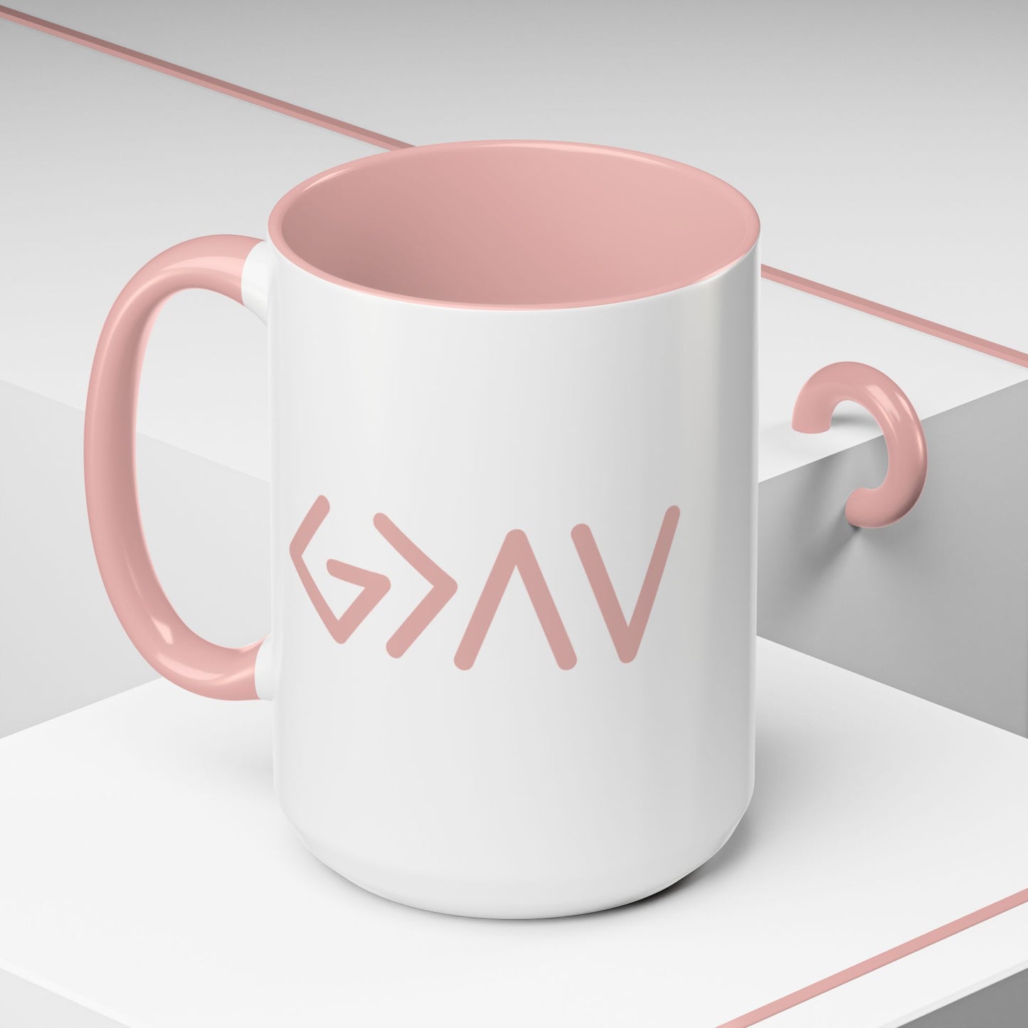 God is Greater Than the Highs and Lows - Accent Coffee Mug