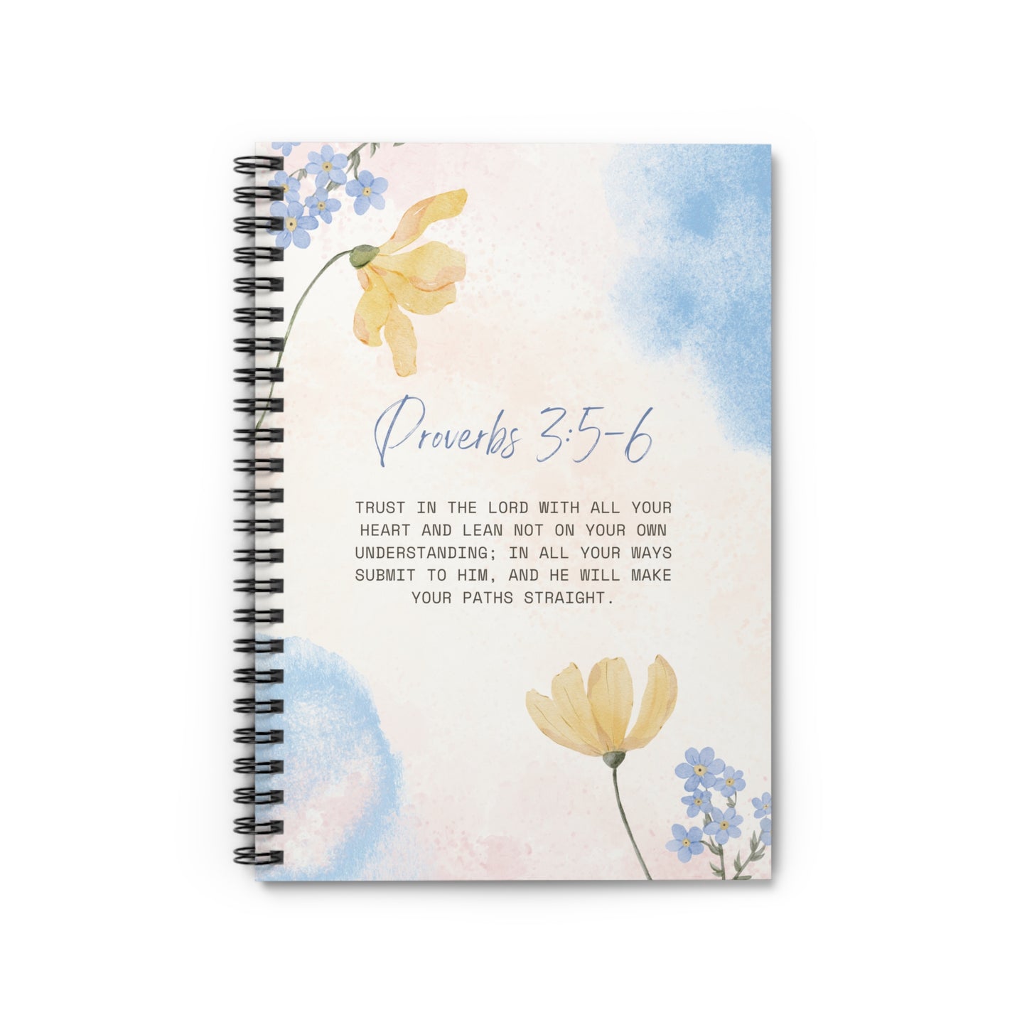 Proverbs 3:5-6 - Floral Spiral Lined Notebook