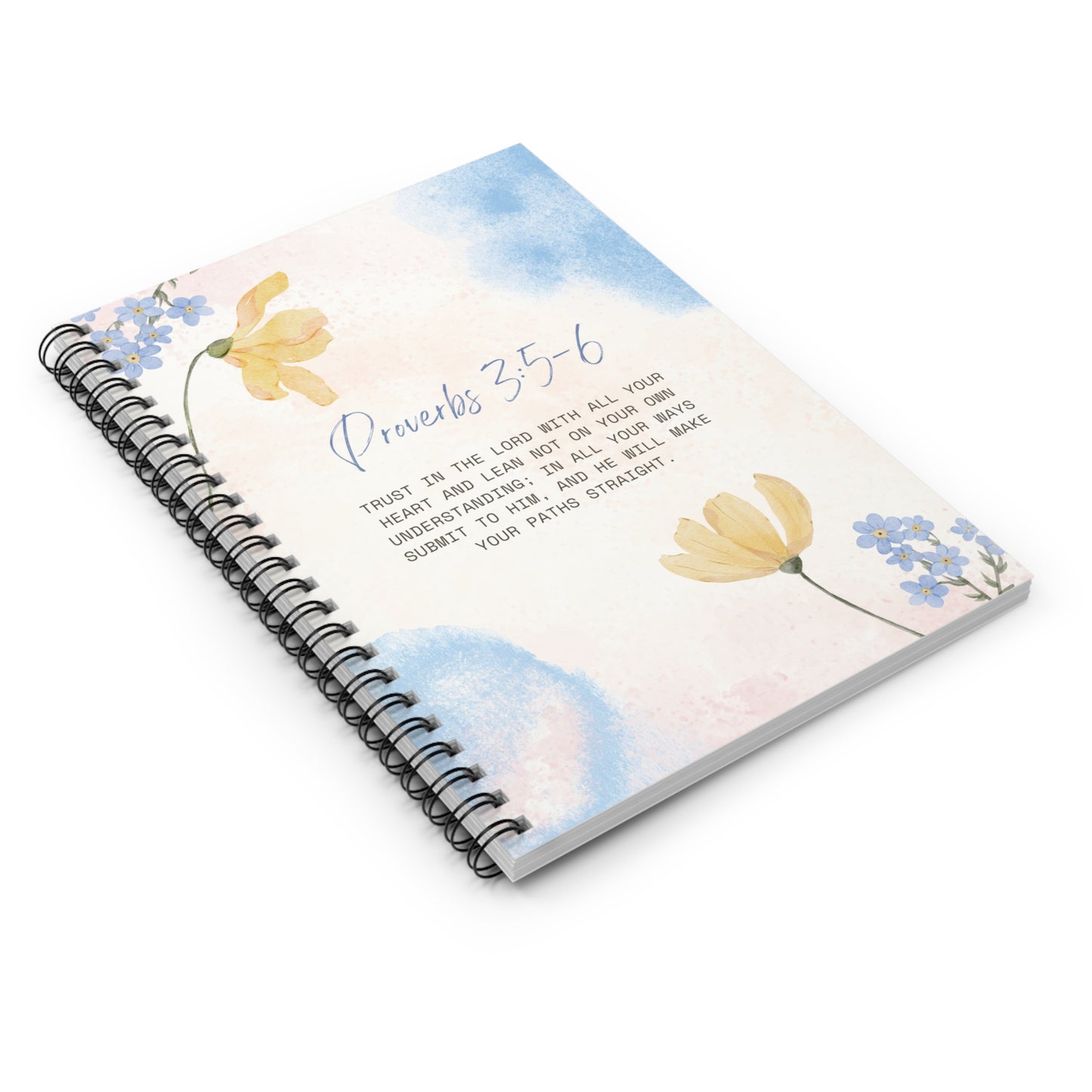 Proverbs 3:5-6 - Floral Spiral Lined Notebook