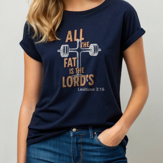 All the Fat is the Lords Leviticus Verse - Funny Biblical Fitness Tee