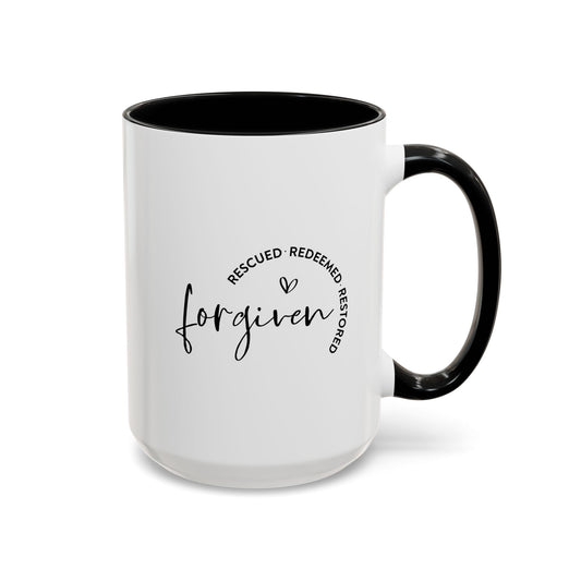 Forgiven, Rescued, Redeemed, Restored - Accent Coffee Mug