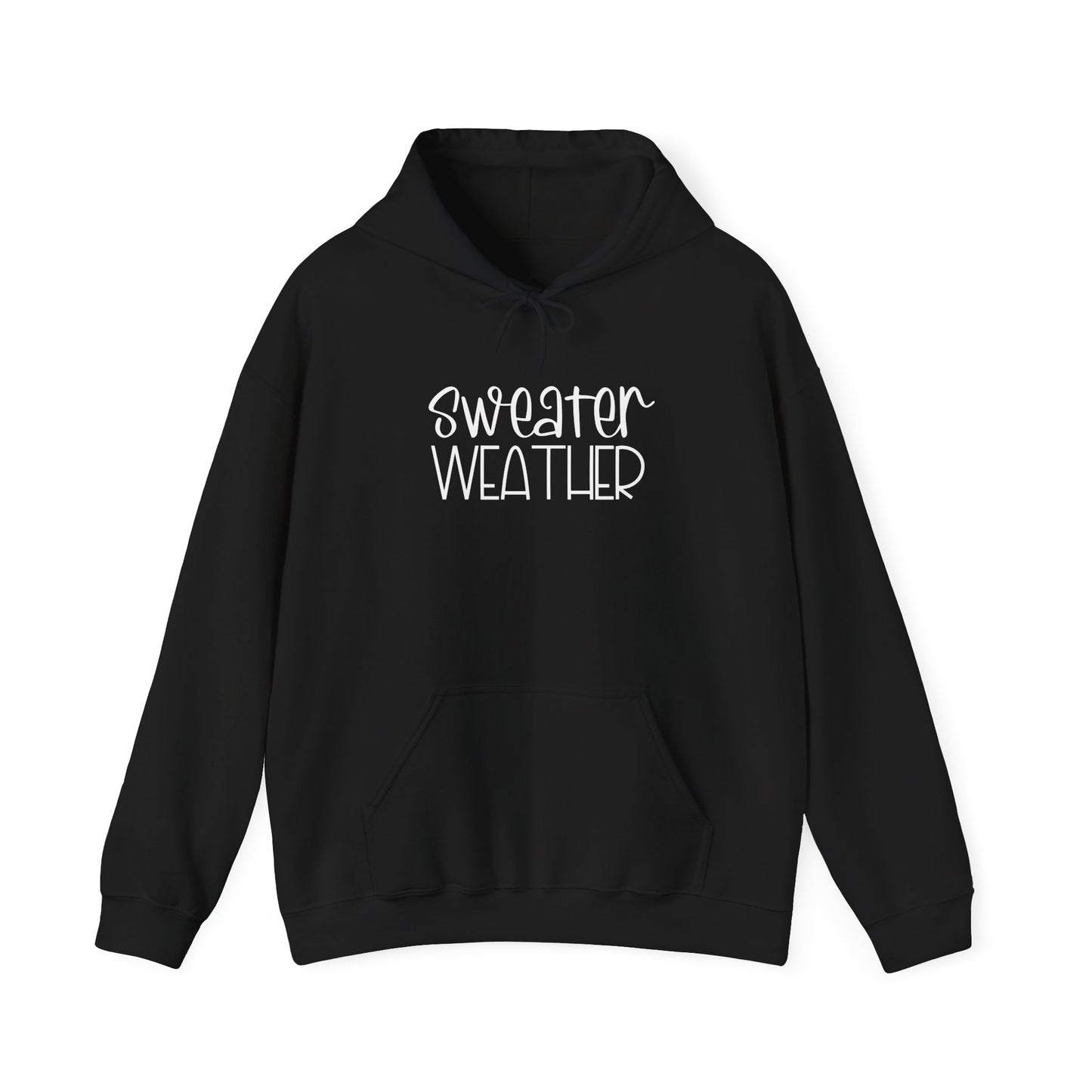 Sweater Weather Hooded Sweatshirt Cute Cozy Design for Fireplace Snuggles