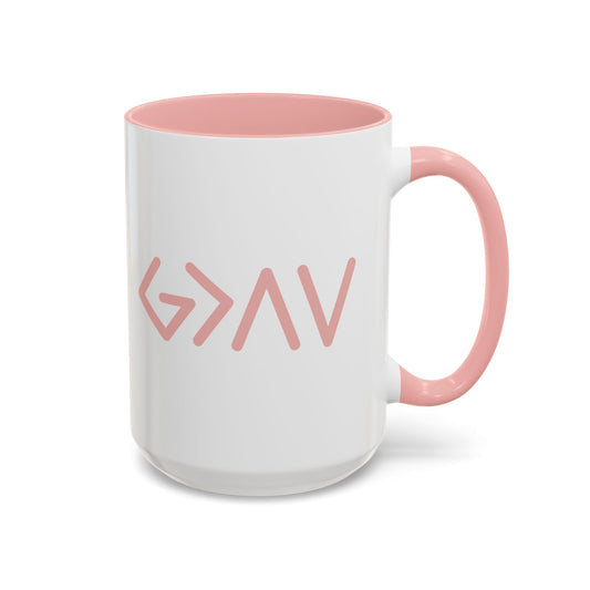 God is Greater Than the Highs and Lows - Accent Coffee Mug