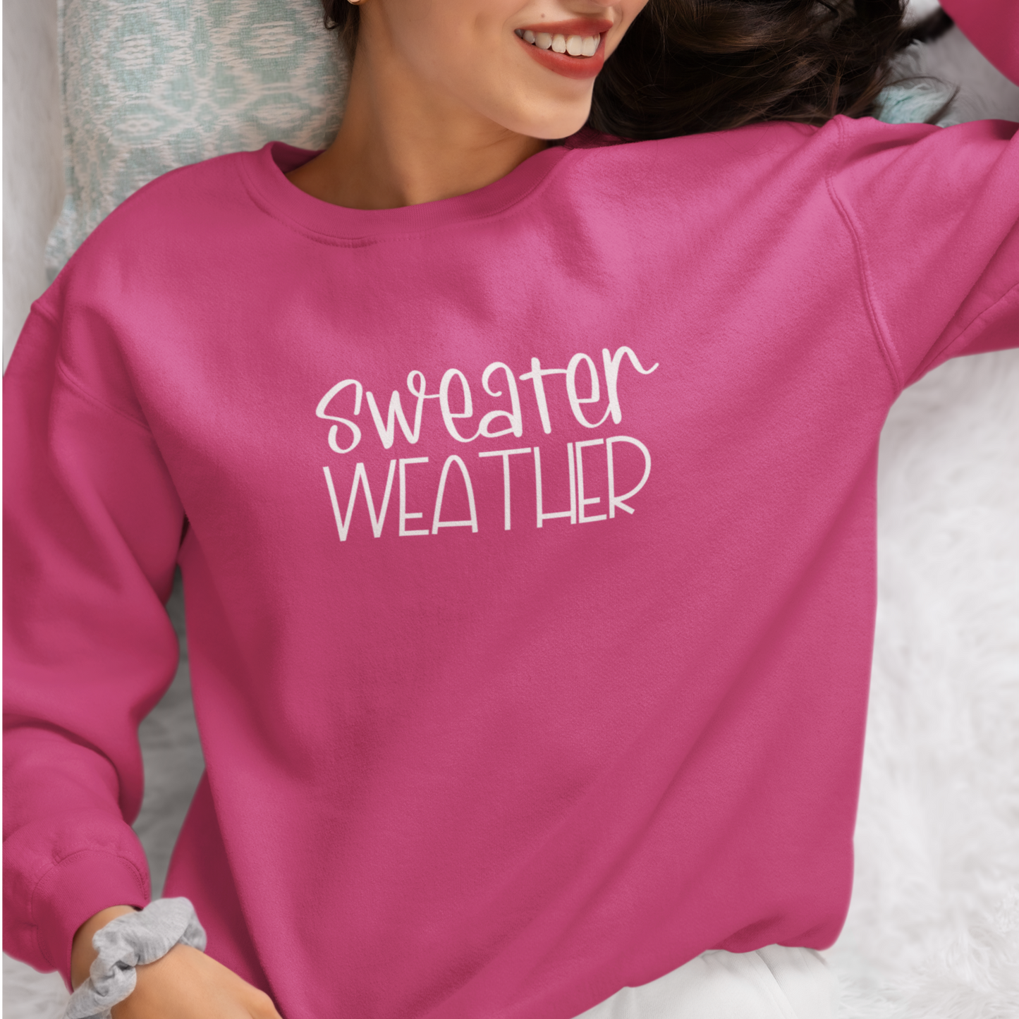 Crewneck Sweatshirt Sweater Weather Cozy Cute Design