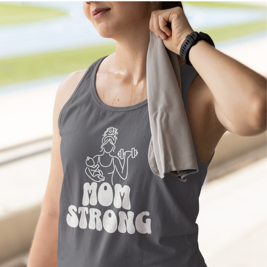 Tank Top Mom Strong Racerback Tank