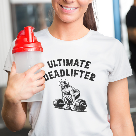 Christian Funny Tee - Ultimate Deadlifter Jesus