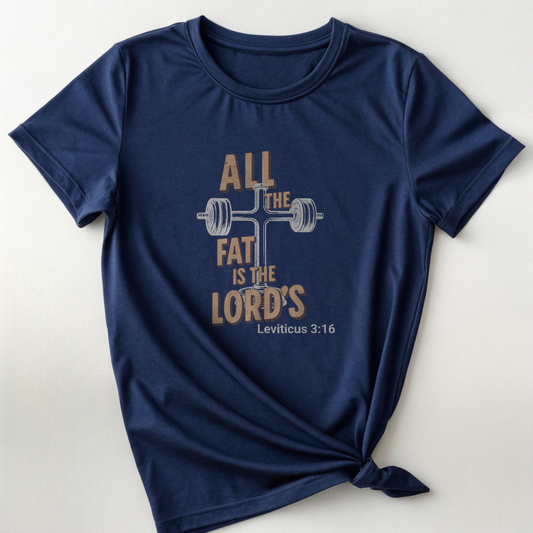 All the Fat is the Lords Leviticus Verse - Funny Biblical Fitness Tee