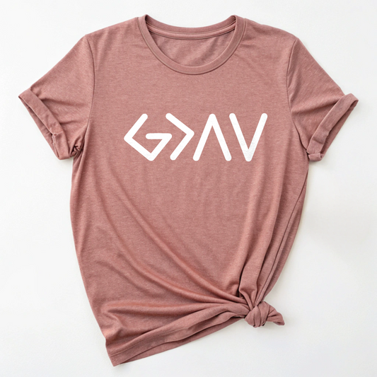 God is Greater Unisex Tee - Greek Lettering Shirt