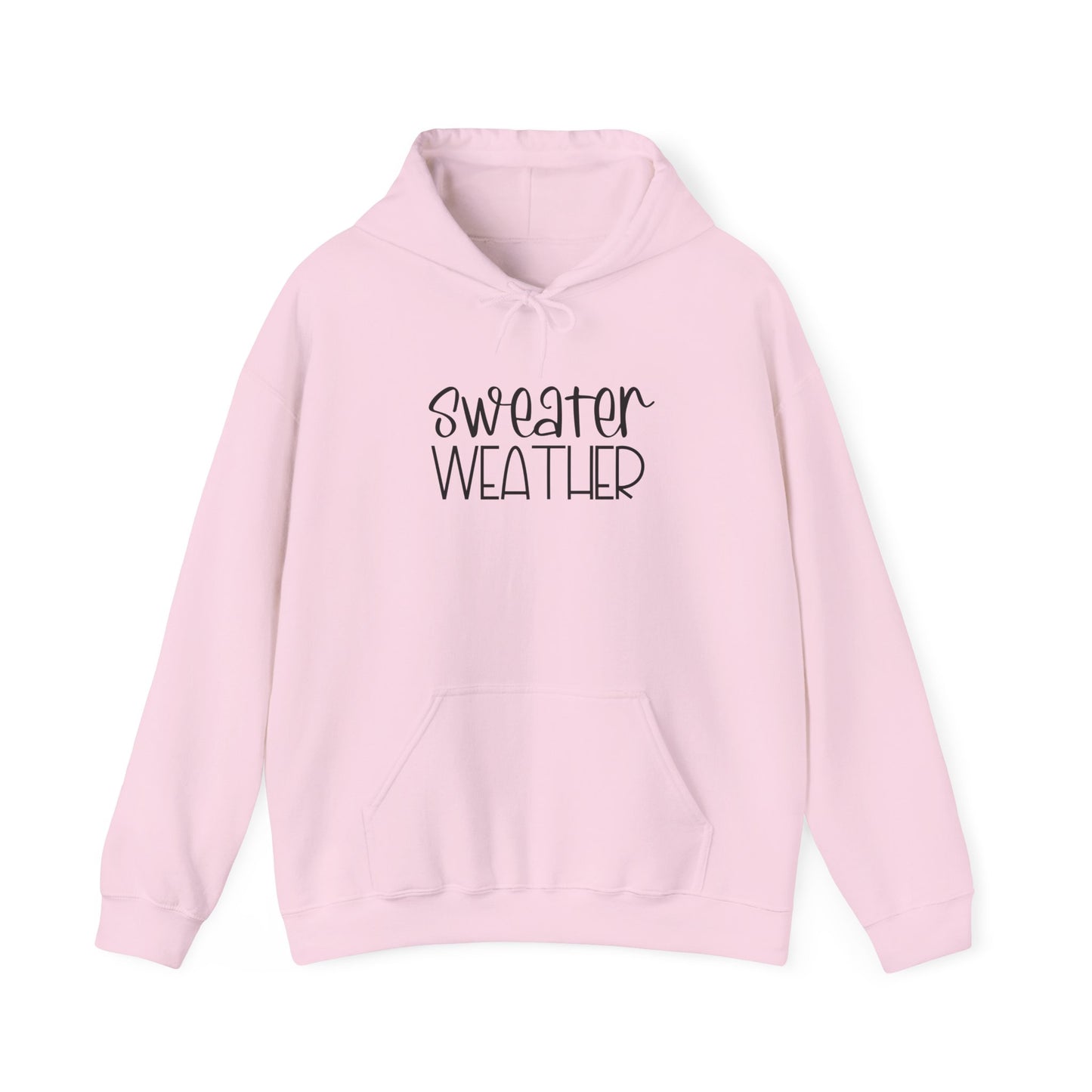 Sweater Weather Hooded Sweatshirt Cute Cozy Design for Fireplace Snuggles